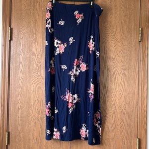 Navy Floral Maxi Skirt